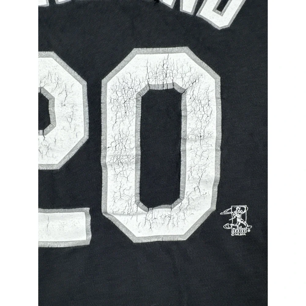 Vintage Chicago White Sox John Garland 20 Shirt MLB Majestic Black Tee Large